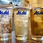 Iroha Soba - ＊一番札（麦）グラス（¥450）※ソーダ割り
                        ＊緑茶ハイ・ウーロンハイ（各¥390）