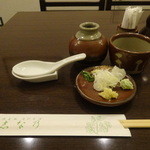 Shinano - 薬味 蕎麦用に蕎麦つゆも付いてます