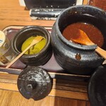 Toridashi Oden Samon - 黒七味、柚子胡椒、味噌で味付け