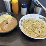 ラーメン二郎 - つけ麺  ニンニク、アレ（ショウガ）