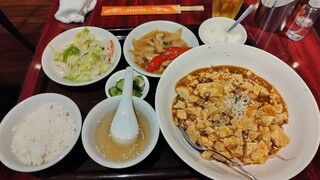 龍口酒家 - 麺セット③汁無し麻辣マーボー豆腐あん麺1,150円