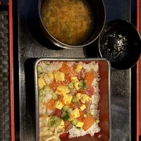 星空の中へ - あおさ海苔の味噌汁　海宝ちらし寿司