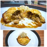 Refugeforestiere 五島 - ＊中のフイリングが絶品ですね。三瀬鶏やブラックオリーブなどは全て刻んであるのですが、組合わせが絶妙。 トマト系のソースで頂くと美味しくて。夫が絶賛していました。^^