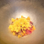 レストラン リューズ - ブラッドオレンジ、生姜のジュレ、ミカンのソルベ