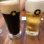 つばめグリル - サッポロ生ビール 中ジョッキ ¥770
            エビス黒生ビール 中ジョッキ ¥820