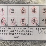 麺屋 エイト - ポイントカード　次回500円OFF