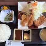 Fujio Tei - 73.海老フライ膳(２本)とひとくちヒレかつ膳1900円　※ご飯大盛り