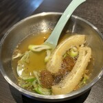 ホルモン焼肉 磊キ - 本日のスープ、和風スープかす入り❗️