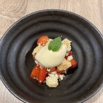 FAON - デザート。お味噌のジェラート＆いちご