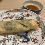 和処 つち谷 - 帆立と新じゃがの春巻き