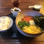 花子そば・うどん - 明太バターうどん(大盛):ご飯付¥790
