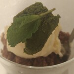 波華楼 - 由布院産米粉　抹茶ショコラ　バニラアイス　コーヒーシャーベット〜複雑に重なり合ったな味わいの層のデザート❗❤ლ(´ڡ`ლ)〜