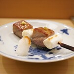 日本橋蛎殻町 すぎた - ◆ねぎま　※追加 焼き上がりが遅れて握りに入って提供。