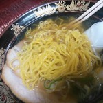 こく一番 ラーメン みどりや - 麺のアップ