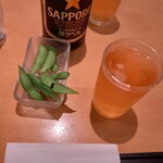 丸屋 - 中瓶で乾杯