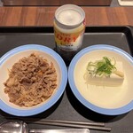 Matsuya - 牛皿、冷奴、生ジョッキ缶