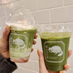 一〇八抹茶茶廊 - ドリンク写真:『さくら抹茶ラテ(冷)』『冷やし抹茶』