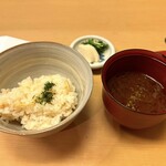 Saiseki Chimoto - 新生姜のご飯と赤だしとお漬物