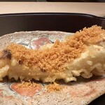 徳ㇵ本也 - 筍の穂先は天麩羅に　からすみをお塩代わりにたっぷりと