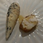 Geranium - Stuffed & Fried Monkfish, monkfish sauce with pickled seeds