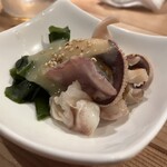 居酒屋はまちゃん - 当日のお通し　イカとワカメの酢味噌和え