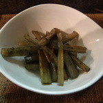 慶 - お通し（牛蒡の金平）