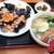 中華飯店 福源 - 料理写真:夫は日替わりBランチ850円 木耳卵炒めと半ラーメン、ライスのセット。魅力的な取り合わせ✨