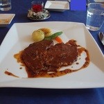 カジュアルフレンチ アミューズ - 2014/2：Cランチコースのメイン：　リブロースペッパーステーキ