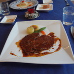 カジュアルフレンチ アミューズ - 2014/2：Cランチコースのメイン：　リブロースペッパーステーキ