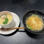 Isshin sushi - 【おまかせにぎり】　茶碗蒸しとあら汁