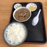永井食堂 - もつ煮単品340円+半ライス180円　税込価格