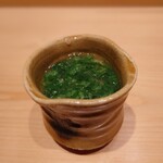 Sushidokoro Yamato - 蛤の茶碗蒸し 菜の花