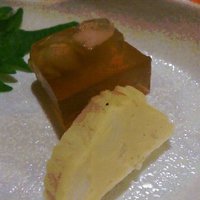 五鐵 夢境庵 - あんこうの煮こごり＆あん肝のかまぼこ。