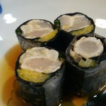 心粋厨房 獬 - 黄韮とフグの生春巻き
