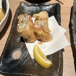 魚真 - 新生姜の豚バラ巻き天 ¥690