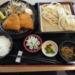 親孝行うどん - とろ鯵フライ定食@880
