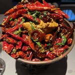 茶禅華 - 虎河豚唐揚げ　四川唐辛子炒め