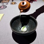 茶禅華 - 桜団子のお茶掛け