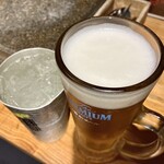 焼肉料理屋わんこ - 「こだわりレモンサワー（税抜￥290）」と「生ビール（税抜￥580）」