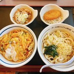 山田うどん - 超得山田セット+野菜コロッケ