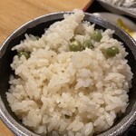 西陣　ゑびや - 豆ご飯の日、大盛りご飯