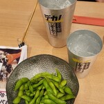 焼とり・串かつ 串の丈 - 塩レモンサワーにお通しは枝豆