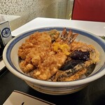 銀座天一 - 帆立と海老の天丼です。