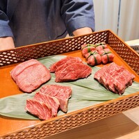 肉屋ひかり - 本日のお肉(縛りたん、タン元、ハラミタレ、ハラミ西京味噌、ヒレ)