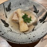 すし宮川 - 白甘鯛とタケノコの揚げ物　花山椒