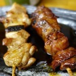 かどちゃん - 料理写真:（2014/1月）「焼き鳥ねぎ間」、「焼き鳥レバー」