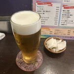 たまきんち - エビス生ビール、お通し