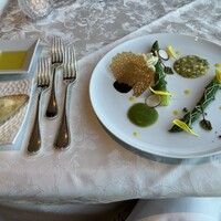 ギリガンズ アイランド - 前菜　グリーンアスパラガスと真いかのソテー