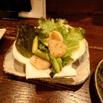 Furumachi Nene - 活帆立とアスパラのバター醤油炒め