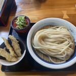 山ちゃんうどん - 料理写真:ざるうどん（並）720円とごぼう天（３本）120円